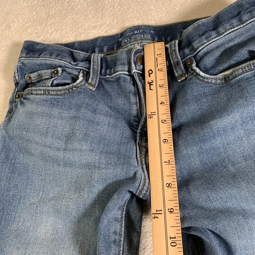 Banana Republic Jeans Mens 30x30(30x29) Light Wash Slim Fit Travel Stretch Denim